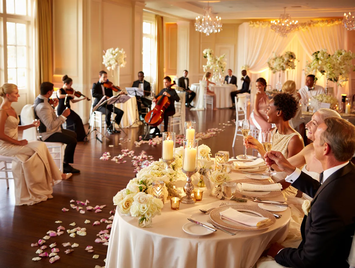 Beautiful wedding reception celebration